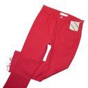 ma*rs NWT Mother Hustler Ankle Fray in  Red High Rise Bootcut Crop Jeans 25 Photo 1