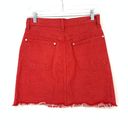 Rag and Bone  Skirt Women's Size 25 Moss Red Denim Mini Distressed Raw Hem Casual Photo 1