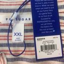 Popsugar  linen blend striped button down tie front shirt XXL NWT Photo 5