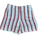 Loro Piana  Women’s High Waist Antigua Striped Linen Shorts - White, Red 44IT 8US Photo 5