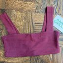 Daily Drills Maroon Ribbed Sports Bra Photo 0