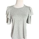 Acting Pro New Womens  Boutique Gray Puff Sleeve Crew Neck Top - Sz S Photo 0