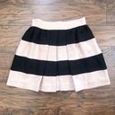 BCBGeneration  • Pleated Mini Skirt tan black stripe Dark Buff pockets full Photo 1