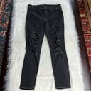 American Eagle  Black Distressed Hi Rise Jeggings Photo 0