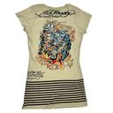 Ed Hardy  Women’s Shirt Eagle Tiger Small Flame Peace Love Tattoo Y2K Grunge Sick Photo 1