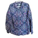 kim rogers  Top Womens 1X Multicolor Paisley Boho Cotton Button Up Shirt Blouse Photo 0