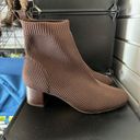 Joie  Neely Ribbed Knit Sock Ankle Boots Chestnut Brown Size 7 Photo 1