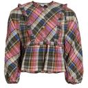 Veronica Beard  Katalina Top Pink Plaid Blouse SZ 6 NWT! Photo 4