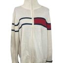 Tommy Hilfiger  vintage zip up chunky knit cardigan sweater varsity stripe sz 2X Photo 0