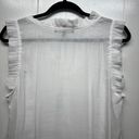 Harvé Benard Harve Bernard Ruffle Trim Button Down White Top Women's XL Lightweight Beachy Photo 5