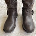 American Eagle Women’s knee high buckles round toe leather boots, size 6.5 Photo 2