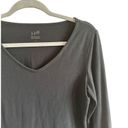 J.Jill  Satin Stitch Black V-Neck Long Sleeve Tee - Women's Small Photo 2