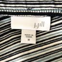 J.Jill  Maxi Skirt Medium Black White Green Diagonal Stripe Stretch Wais… Photo 1