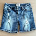 Daytrip  size 28 Virgo dark wash denim Jean shorts distressed mid rise Bermuda Photo 1