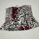 White House | Black Market  Sz 10 Bustier Top NWT White / Black Red Flowers Floral Photo 0