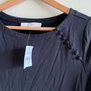 Loft NEW  Short Sleeve T-Shirt Shift‎ Dress Black Button Detail Size S Cre… Photo 2