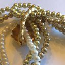 Twisted Vintage Gold Tone & Faux Pearl  Beads Beaded Boho Necklace Photo 7