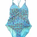 Bleu Rod Beattie  One Piece St. Tropez Swimsuit Halter Criss Cross Back Blue 10 Photo 4