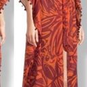 TRUE DESTINATIONS Floral Cover Up Kaftan Robe Maxi Size S Orange Photo 1