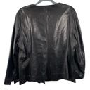 Lafayette 148  Black Leather Jacket Size 14 Buttery Soft Side Front Buttons Photo 1