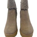 Ralph Lauren NEW LAUREN  Steph Shearling-Cuff Wedge Booties Taupe Size 6.5 Photo 2