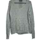 Wooden Ships  Slate Gray & Gold Polka Dot Mohair Wool Blend Long Sleeve Sweater Photo 0