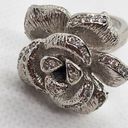 Krass&co Vera &  Brass Silver Tone & Clear Cubic Zirconia Flower Ring (5) Photo 6