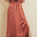 Dress Forum Los Angeles high neck Satin midi terracotta dress Photo 1