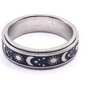 The Moon NWT Stainless steel black and star fidget spinner ring size 5 Photo 0