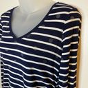 Motherhood Maternity  Navy and White Striped Long Sleeve V-Neck Tee Size Small Photo 4