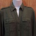 Dress Barn Olive Green  Button Down Shirt Size Small Photo 1