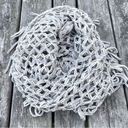 infinity 2 Chic Gray and Ivory Open Weave  Scarf. EUC! Photo 0