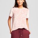 A New Day  Pink Crushed Velour Velvet Floral Top Size XXL Photo 0