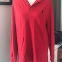 Polo  Ralph Lauren Red Mesh Button Up Long Sleeve Photo 0