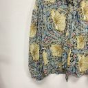 Krass&co Morris &  X H&M womens Size 6 Floral Button Up Blouse Puff Sleeve Front Tie Photo 2