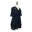 City Chic Dress V-neck Tie Elastic Waist Black Layered Skirt Women’s Size 18 Photo 1