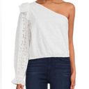 Cami NYC  REVOLVE ARDANA WHITE EYELET ONE SLEEVE CROP TOP S Photo 4