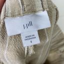 J.Jill  Tan Striped Linen Blend Split Hem Wide Leg Pants Photo 4