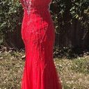 David's Bridal Coral Beaded Backless Mermaid David’s Bridal Prom Photo 0