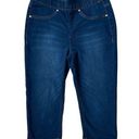 Seven7  women's small 365 everlast flex blue denim stretchy jean capris dark wash Photo 0