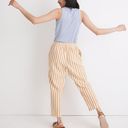 Madewell Tapered Huston Crop Pants Yellow White Stripe Womens XL Tall Linen Photo 1