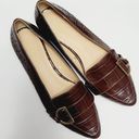 Ann Taylor  Factory brown croco pointed toe flats size 6 Photo 0