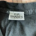 CP Shades  Top Womens Small Hand Colored Black Preshrunk Cotton Vneck Tshirt Photo 4