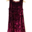 BB Dakota Meyer Wine Sleeveless Shift Crushed Velvet Dress Size XS Photo 2