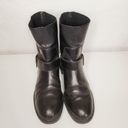 ZARA 6/$36  Woman Leather Biker Boots with Stretch Leg Black Size 38 5156/101 Photo 6