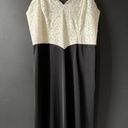 Vanity Fair Vintage  Lace White Black Satin Cami Slip Dress Size 40 Photo 1