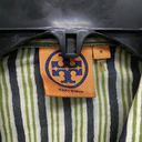 Tory Burch  Womens Sz 8 Striped Navy Green Button Down Shirt Cotton Gold Buttons Photo 6