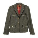 J. McLaughlin  Tweed Gray Tweed Herringbone Blazer Size 10 Large Formal Twee Photo 0