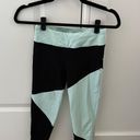 Bebe Sport Aqua Black Cropped Leggings Photo 0