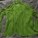 kim rogers  Womens knit Open Front Green cardigan 100% cotton size large Photo 0